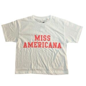 Miss Americana White Crop T-Shirt Size large and small